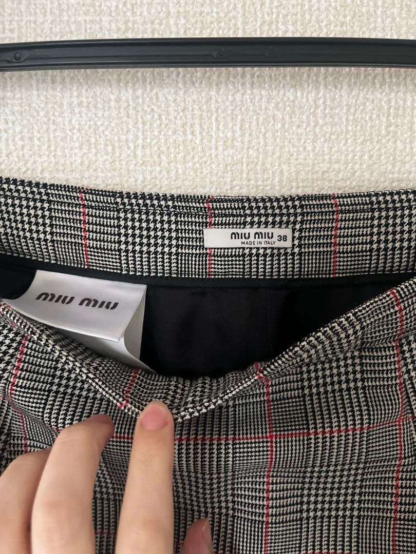 【MIU MIU】タイトチェックスカート