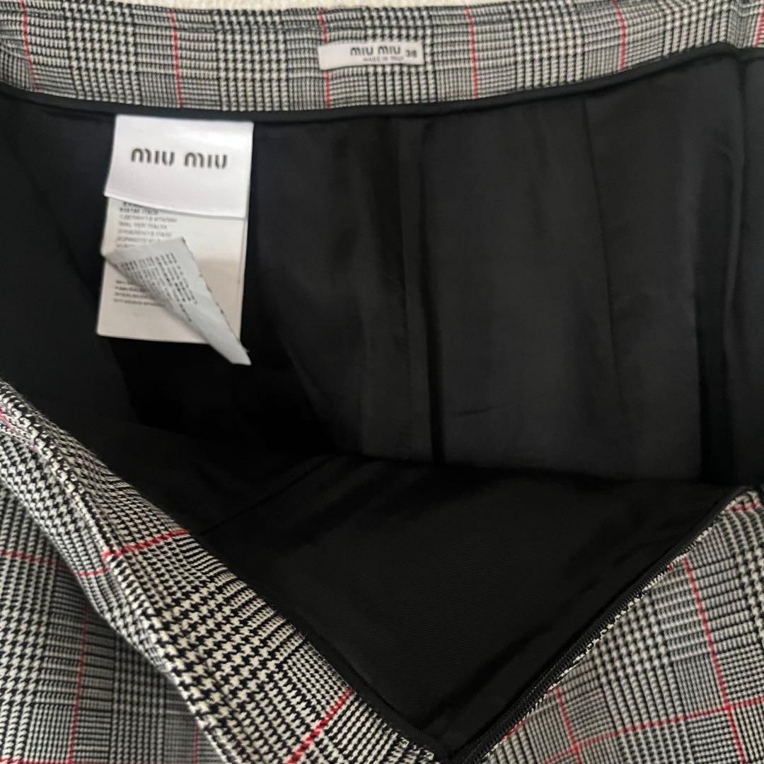【MIU MIU】タイトチェックスカート