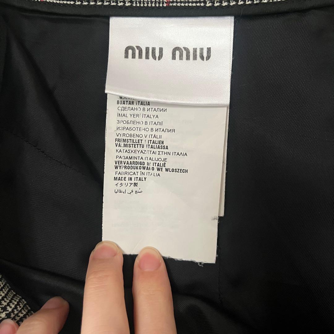 【MIU MIU】タイトチェックスカート