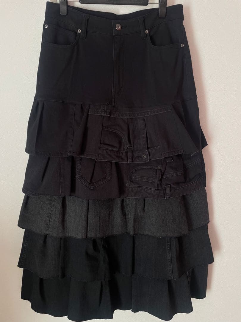 リメイク　デニム　ロング　スカート