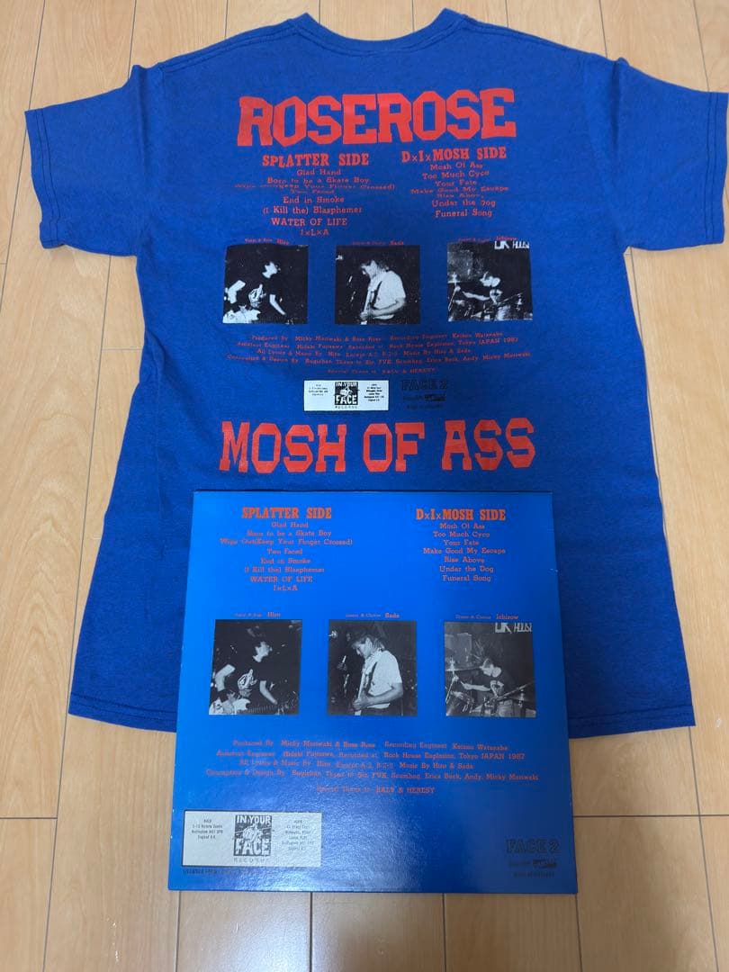 ROSEROSE MOSH OF ASS レコード Tシャツ ローズローズ