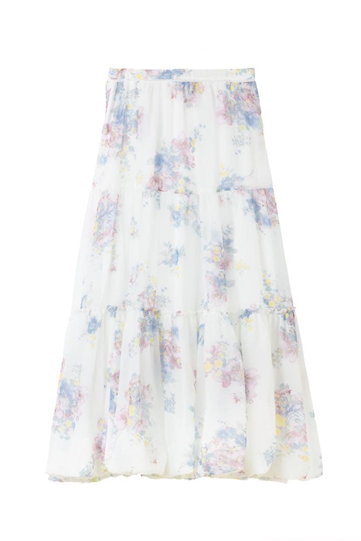 スカート Isaline Floral Tiered Skirt Herlipto