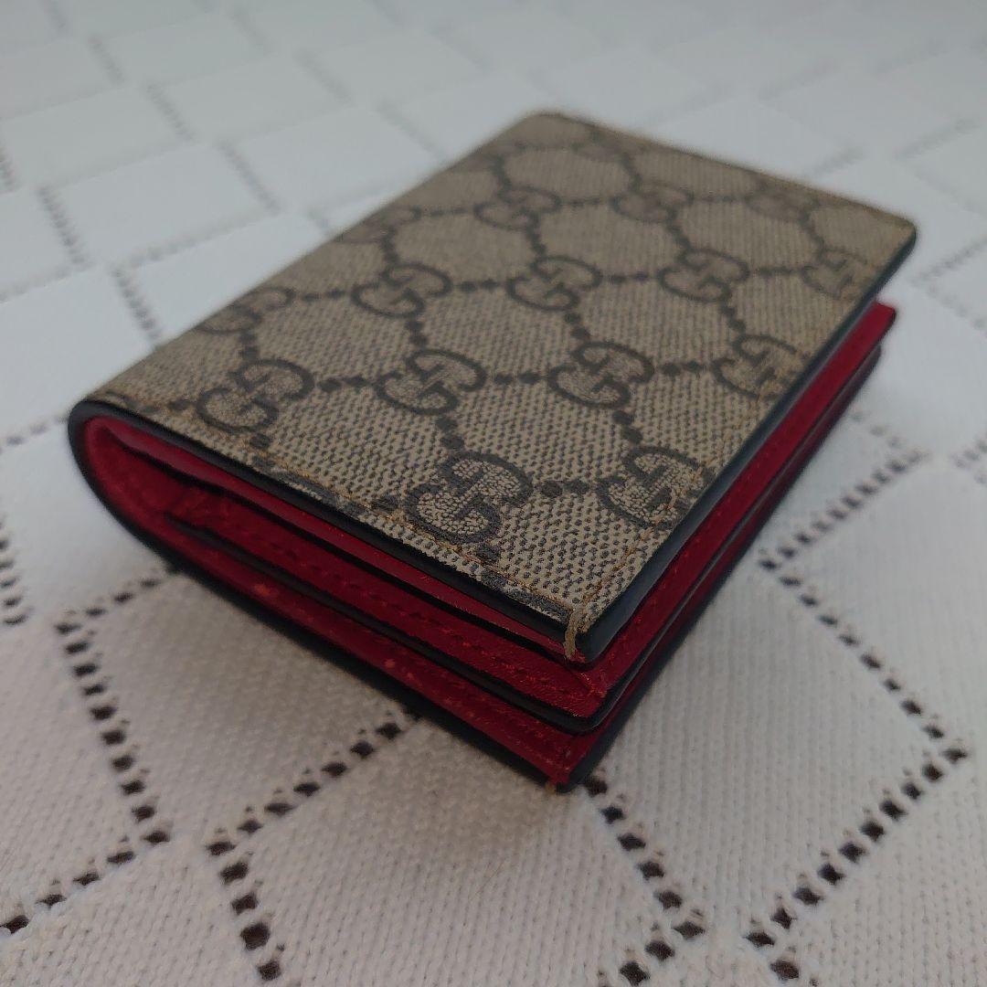 GUCCI 二つ折り財布 猫の刺繍 リネアキャット 付属品完備