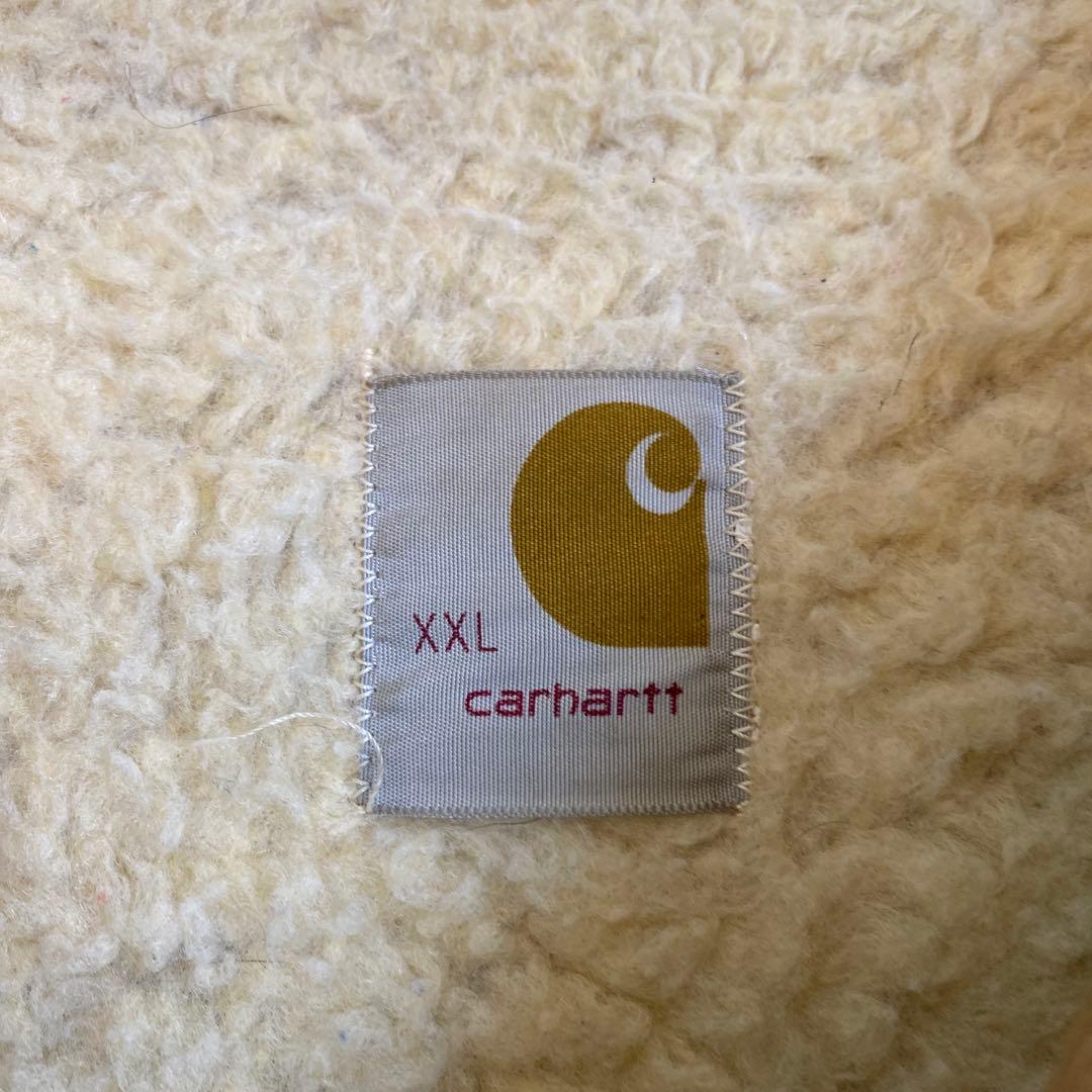 【貴重】Carhartt ダックベスト ボア裏地 ブラウン BRN XXL