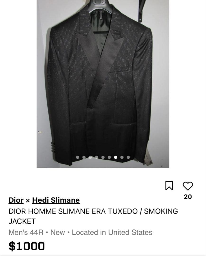 DiorHommeディオールオム　ラメストライプテーラードジャケットサテンラペル
