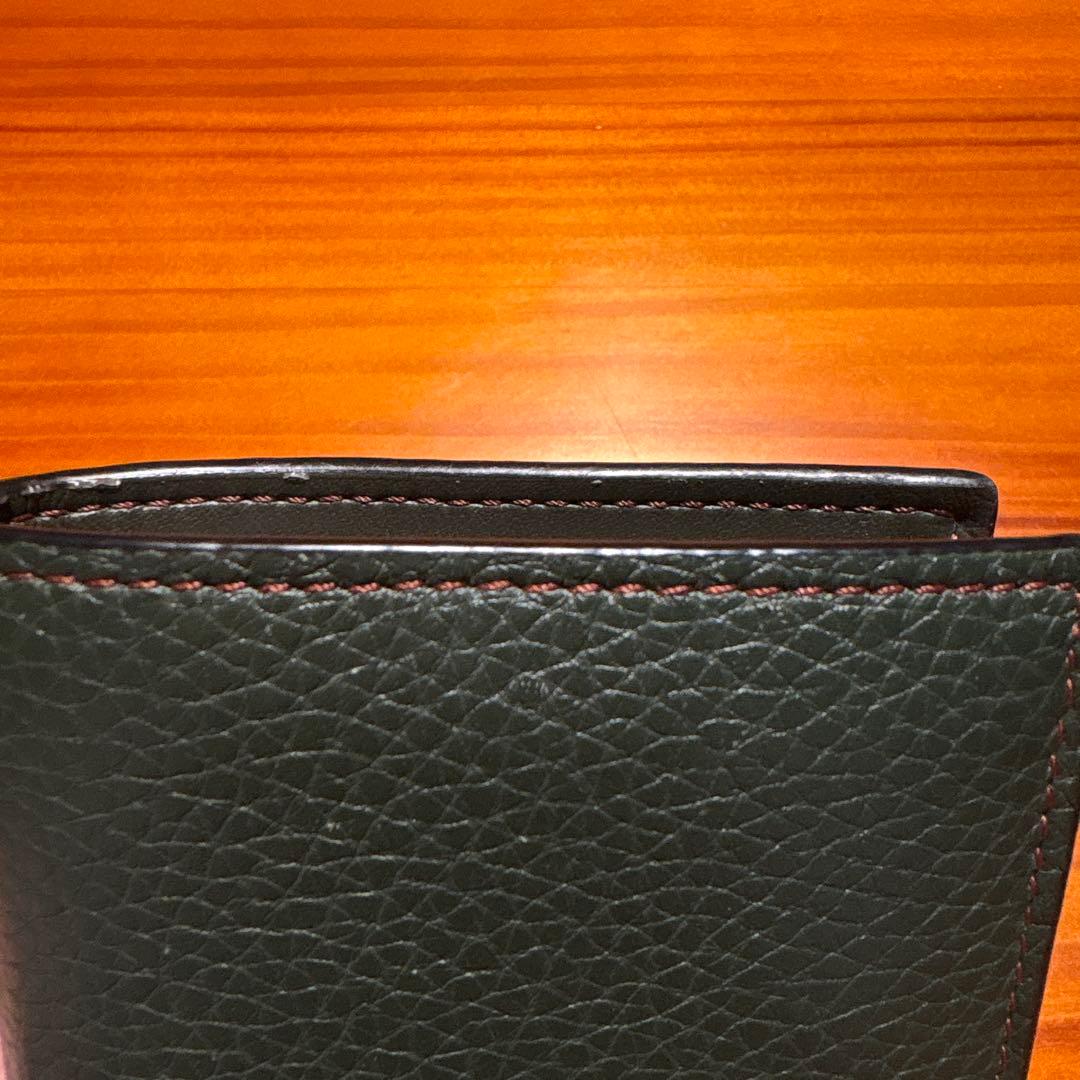 MARNI 二つ折り財布 グリーンレザー