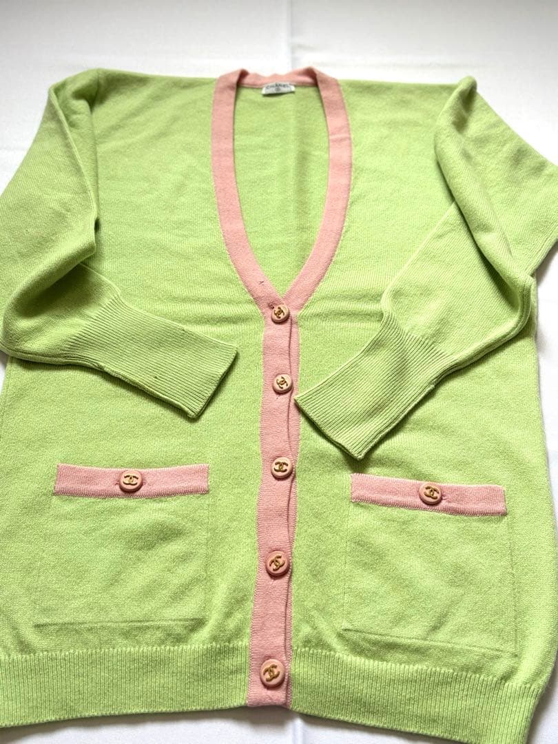 【訳あり美品】シャネル ヴィンテージ ボタン 刻印あり カーディガン