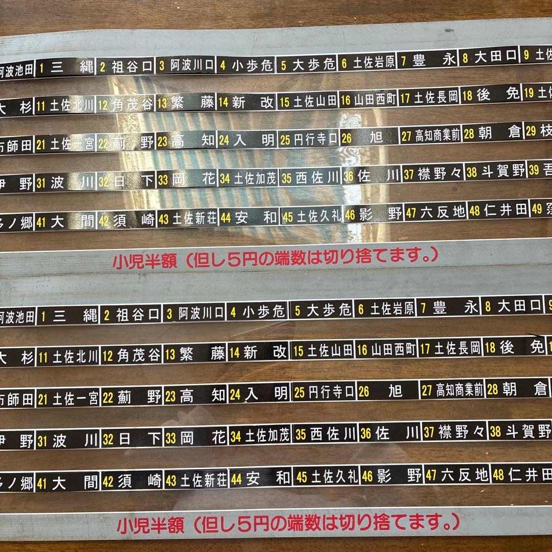 JR四国旅客鉄道ワンマン列車運賃表示器2枚