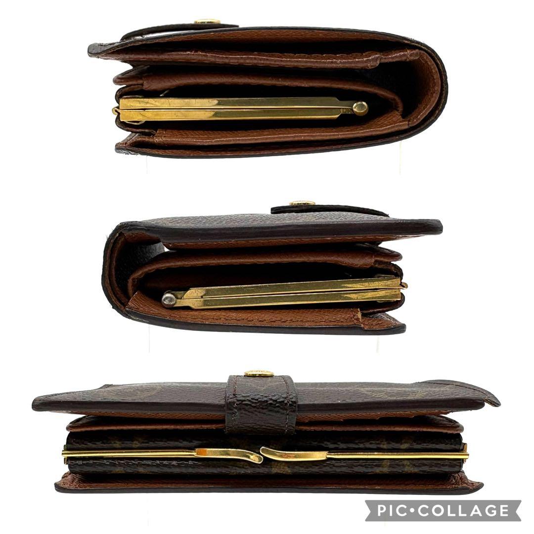 ルイヴィトン　モノグラム　がま口　ポルトモネ　ヴィエノワ　ホック良好　美品