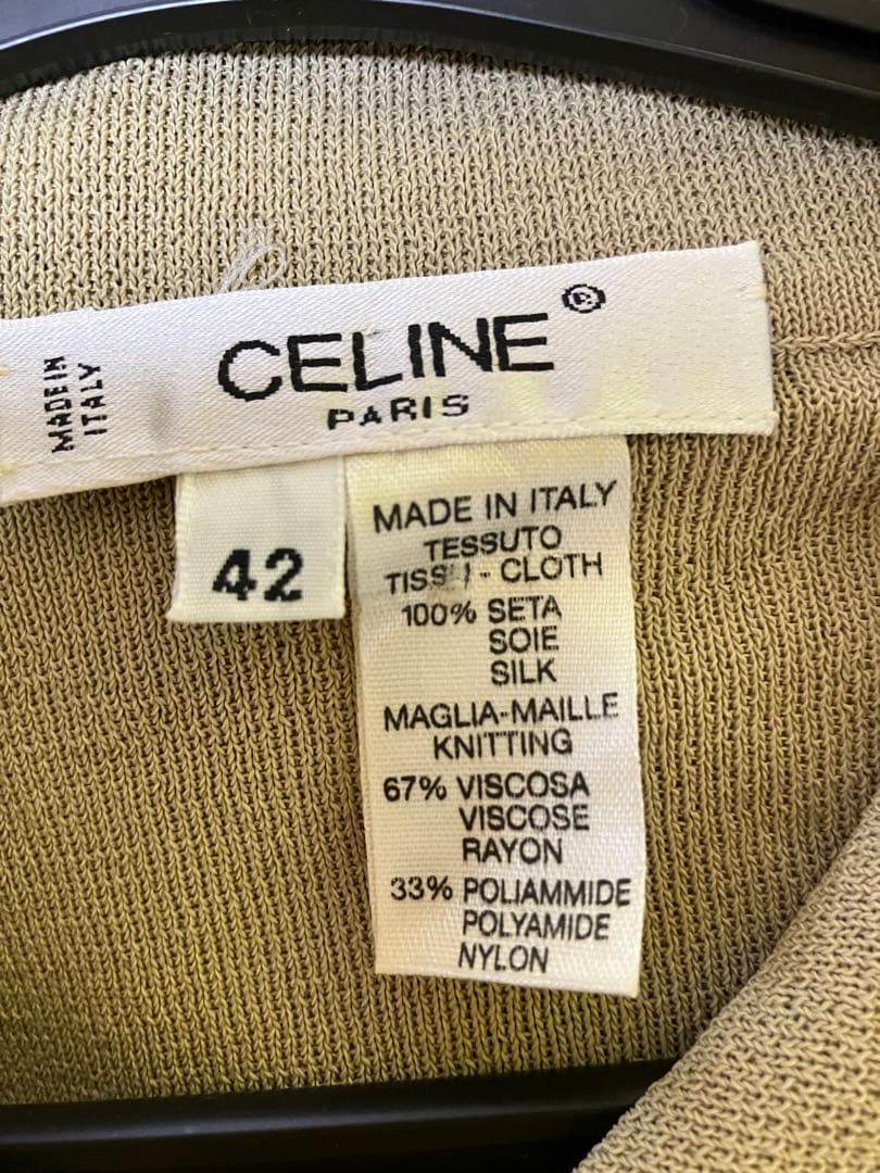 CELINE 半袖ポロシャツ 42 ベージュ