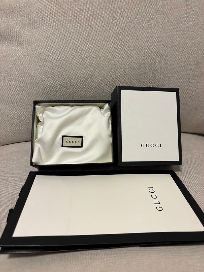 GUCCI GGパターン 二つ折り財布 ベージュ/ブラック