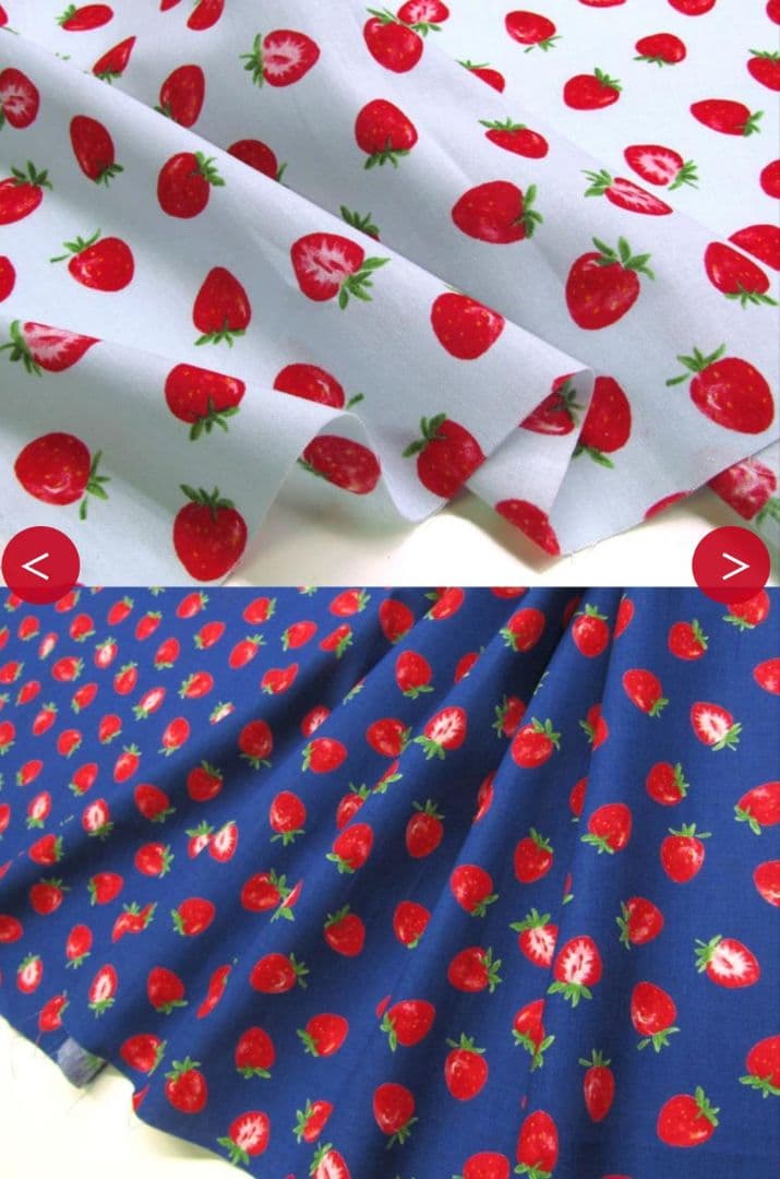 【Honey様注文品】シュシュ いちご柄（サックス＆ネイビー）３０✕２＝ ６０個