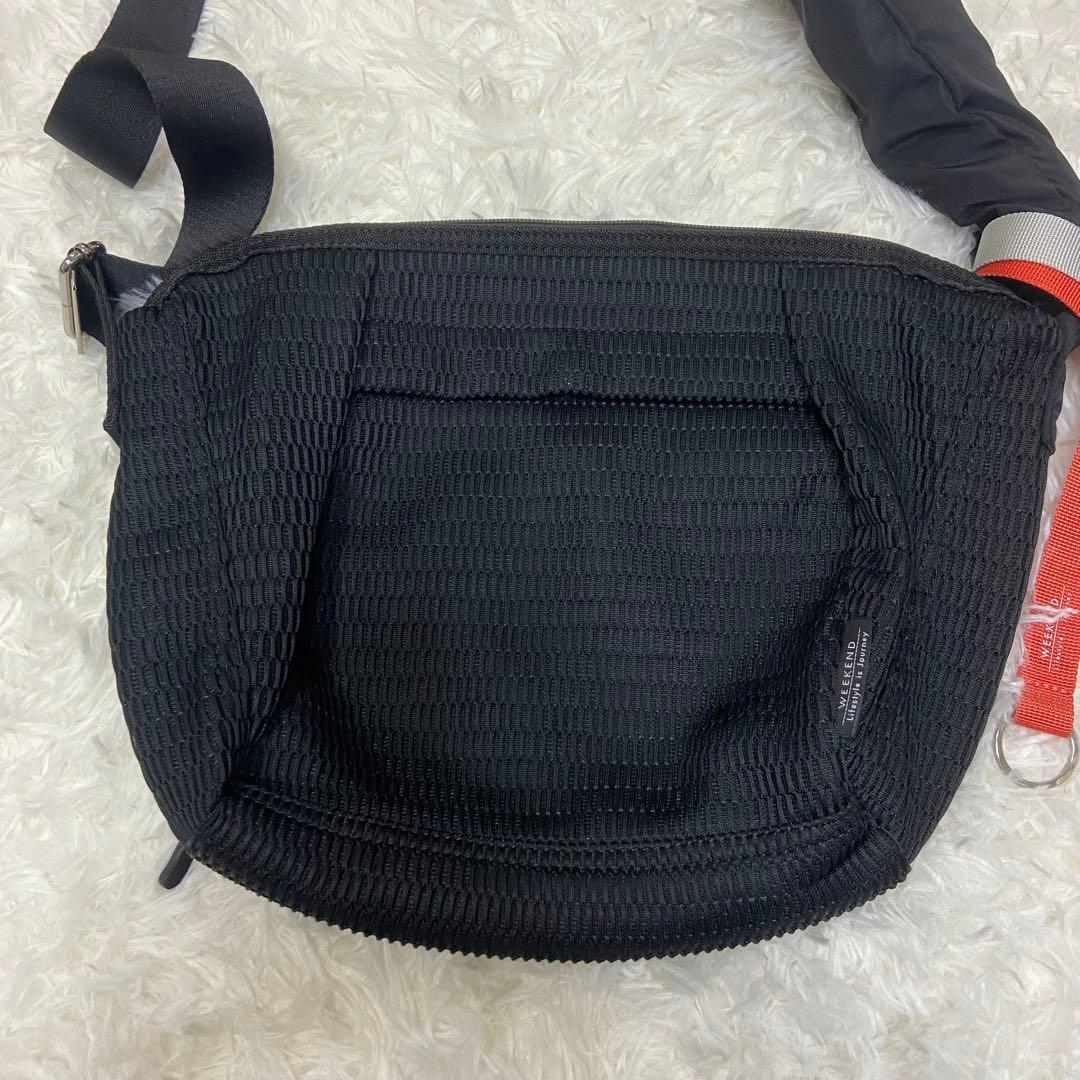 極美品 EDITA. エディータ 洗濯可 ボディバッグ ショルダーバッグ mm黒