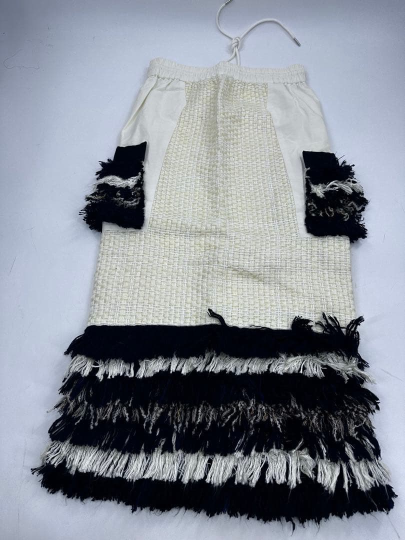 希少/美品 2021/sacai/ツイード フリンジ スカート