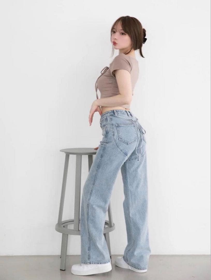 andmary ribbon hip denim アンドマリー(M)