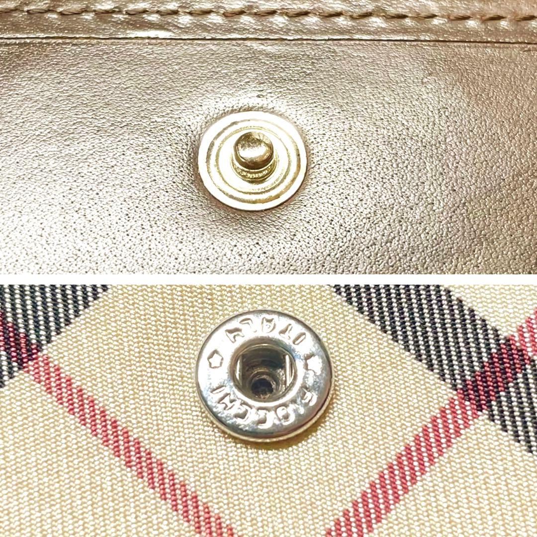良品 BURBERRY BLUE LABEL 折り財布 がま口 ノバチェック