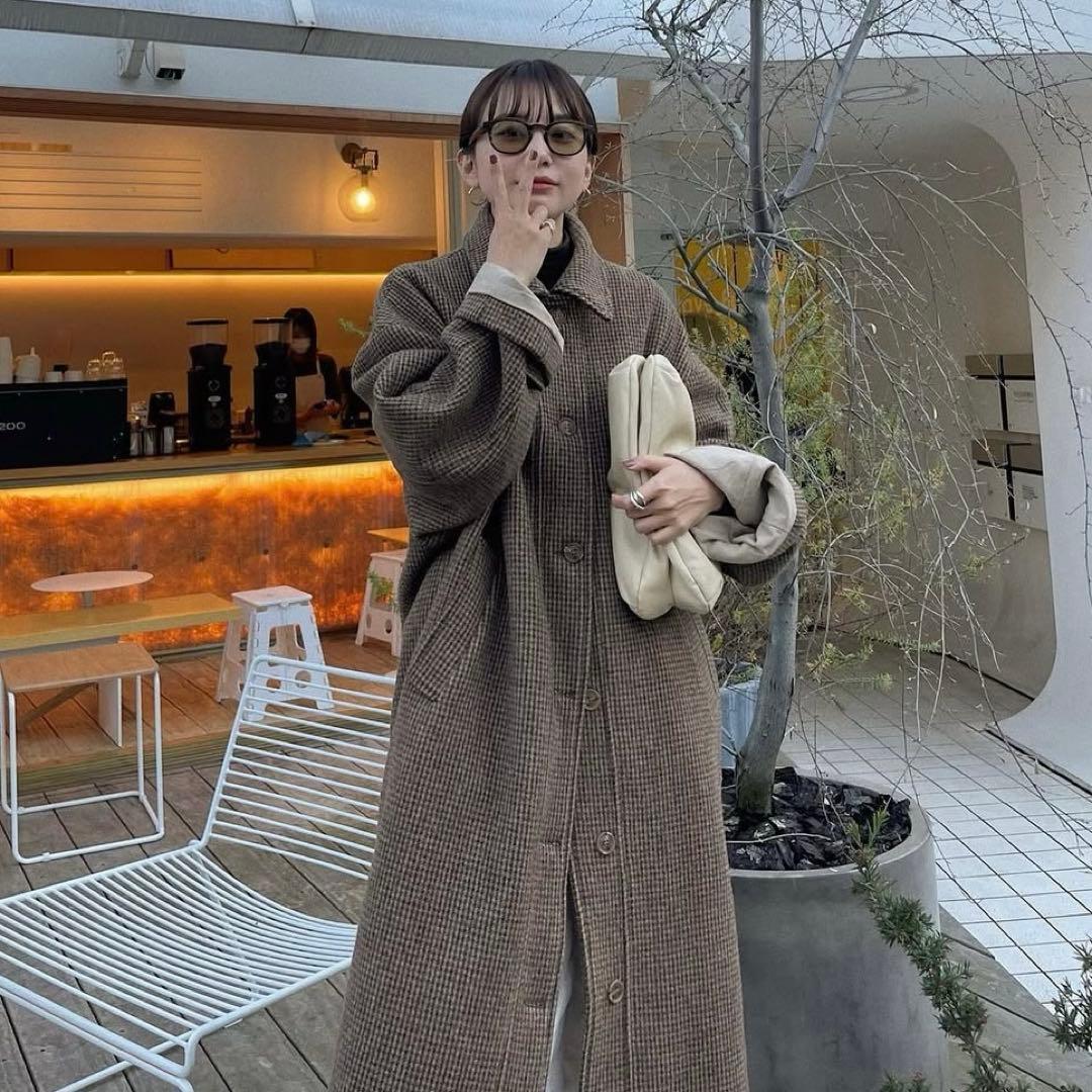 ジャケット・アウター nokcha hounds tooth check coat