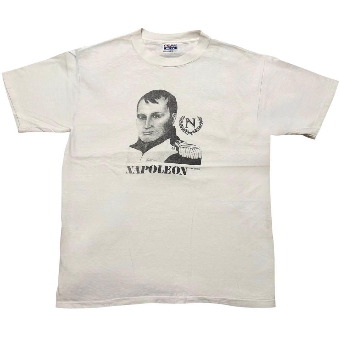 80sナポレオン偉人ヴィンテージTシャツ Hanesフォトアートムービー映画