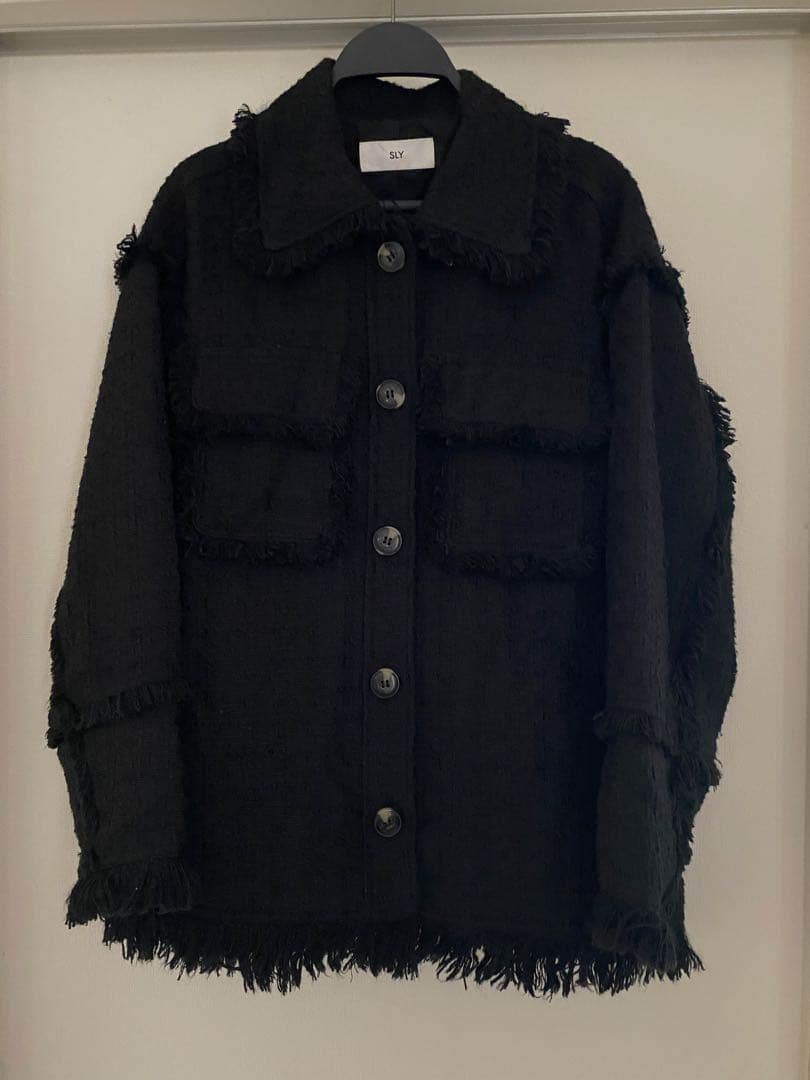 SLY スライ♪COLOR TWEED ジャケット♪ブラック