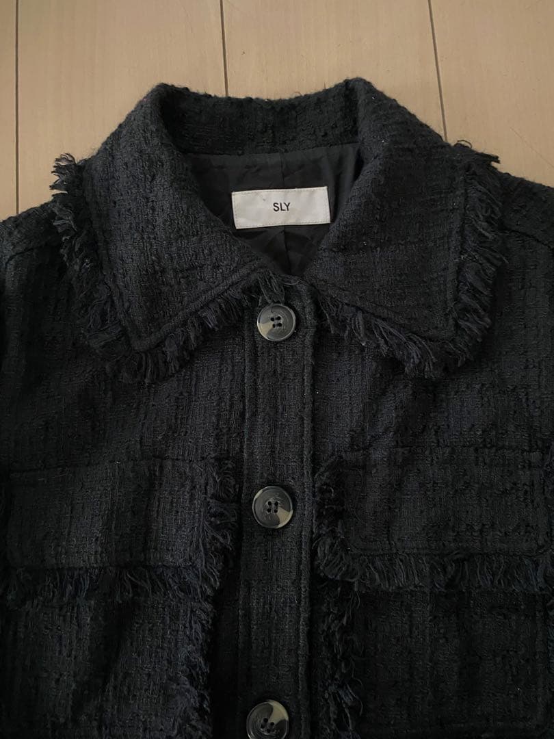 SLY スライ♪COLOR TWEED ジャケット♪ブラック