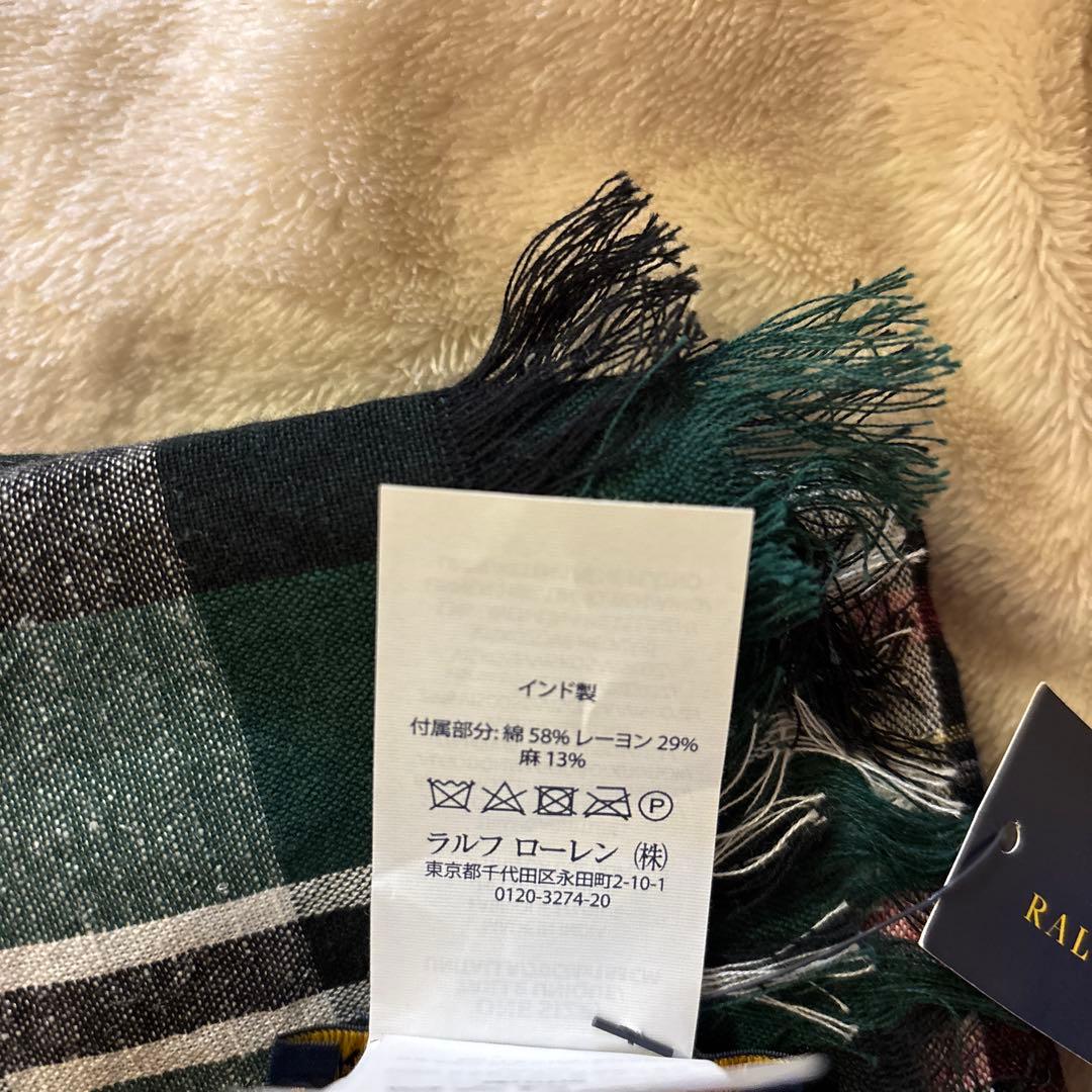 ✨新品✨ラルフローレン　コットン・リネンブレンド　大判ストール