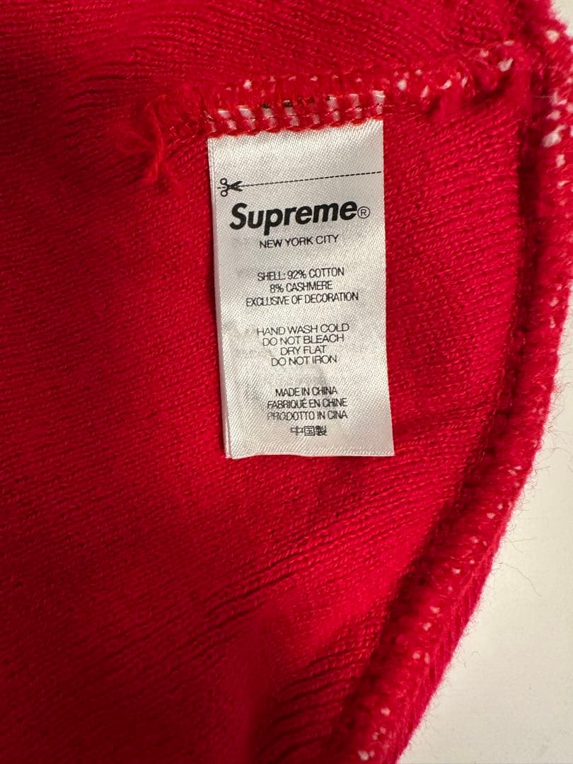 Supreme 赤 ニット帽 ビーニー