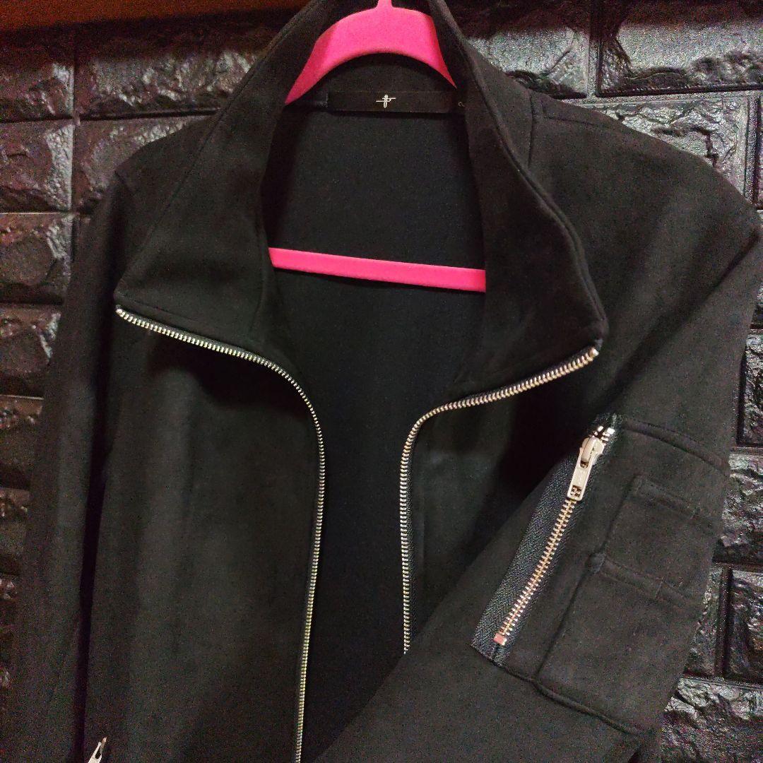 美品　ノーアイディー　フェイクスエード　ジップアップ　ジャケット