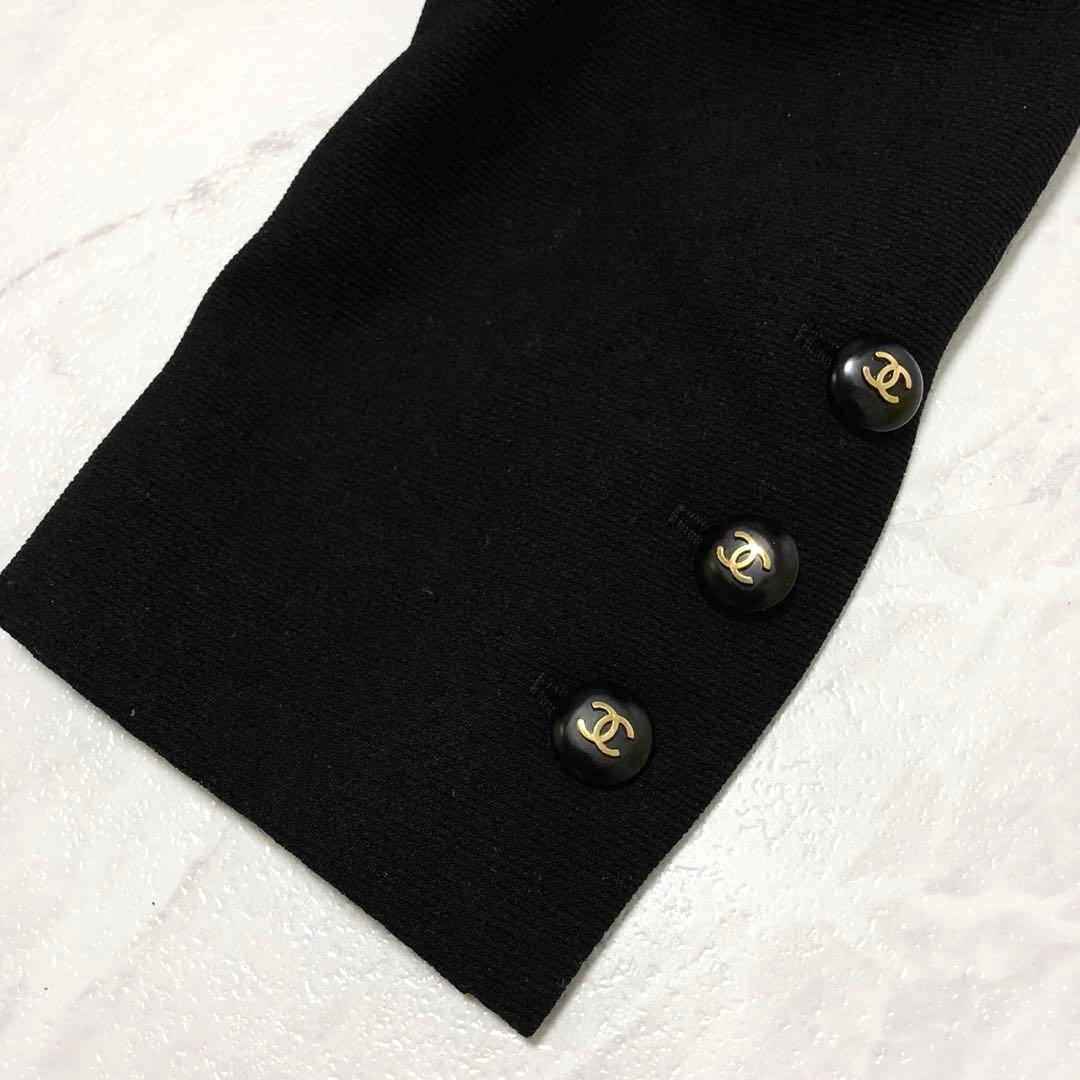 ✨希少・美品✨シャネル ウールジャケット 95C ココボタン ゴールド L 黒