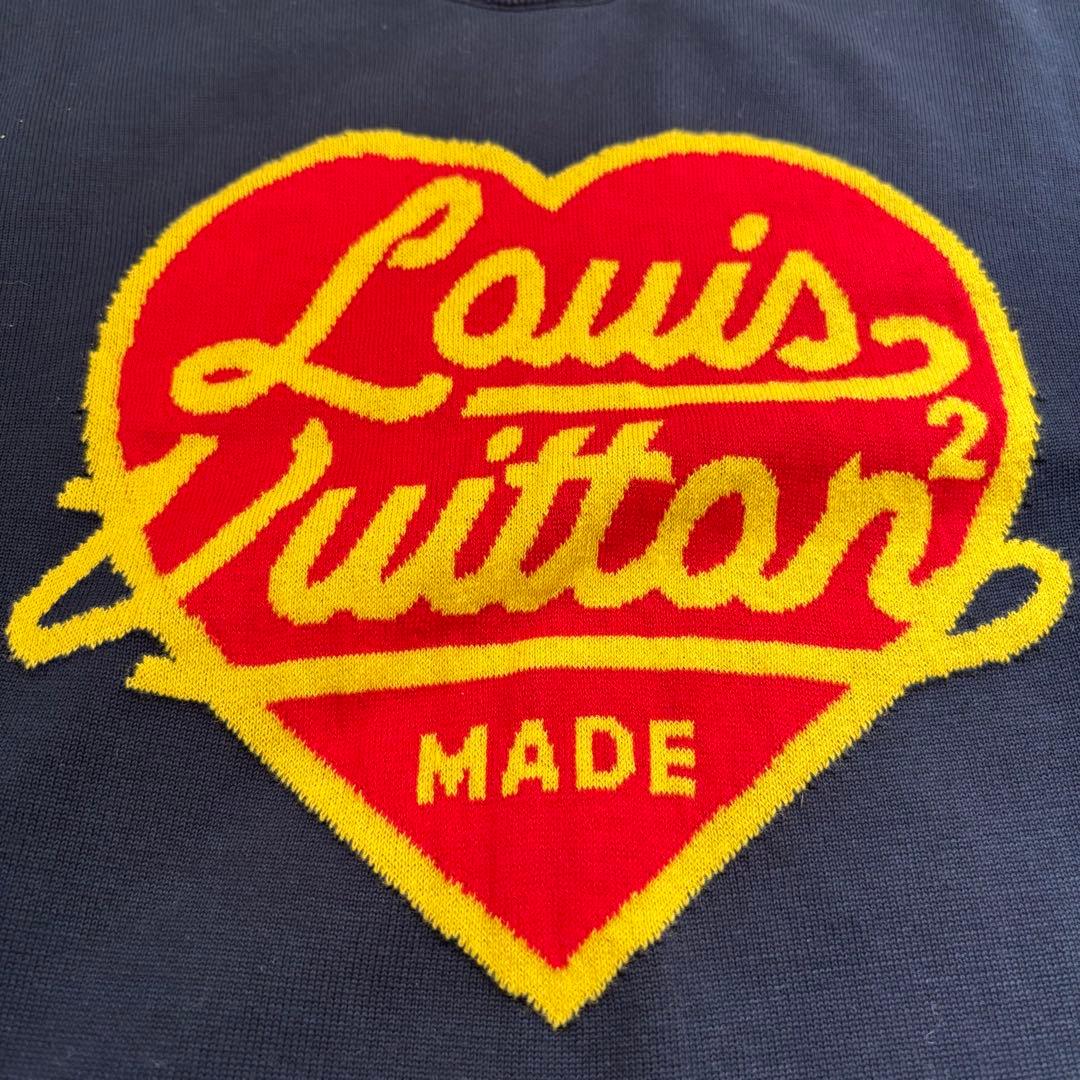 ルイヴィトン×NIGO LV ハートロゴ ニットTシャツ メンズL ネイビー