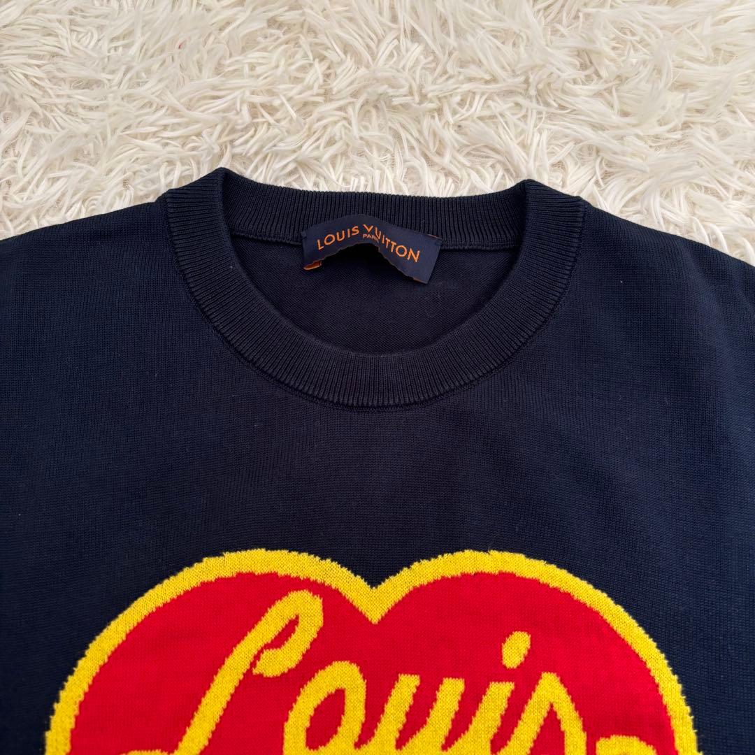 ルイヴィトン×NIGO LV ハートロゴ ニットTシャツ メンズL ネイビー