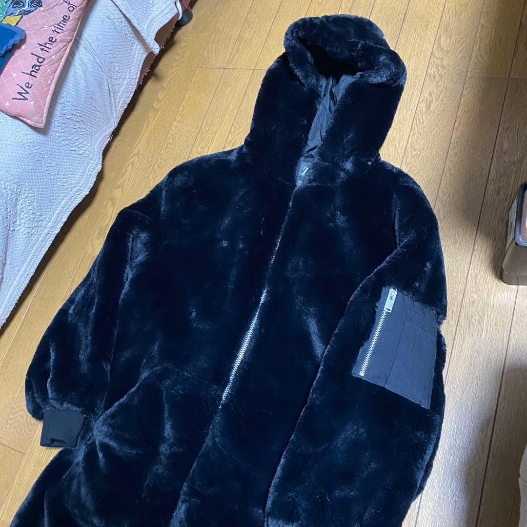 【美品】ZARAファーコート ロング ボンバー ボア S