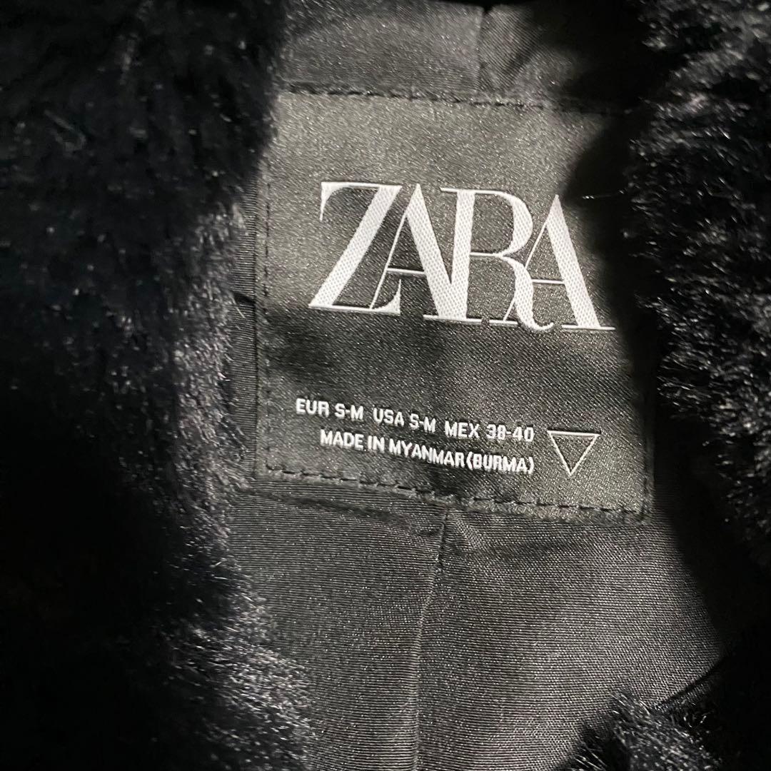 【美品】ZARAファーコート ロング ボンバー ボア S