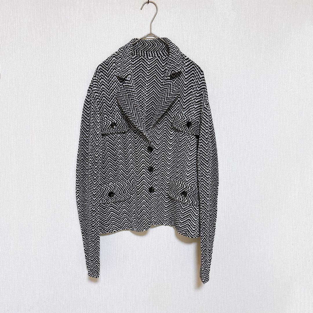 極美品 スペッチオ SPECCHIO シャトルプリーツジャケット ヘリンボーン柄