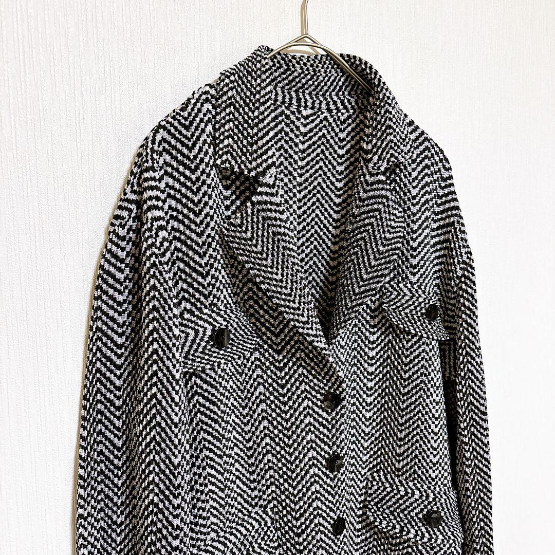 極美品 スペッチオ SPECCHIO シャトルプリーツジャケット ヘリンボーン柄