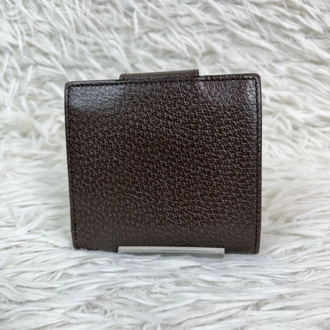 未使用保管品✨BVLGARI クラシコ ロゴ金具 レザー 二つ折り財布 濃茶