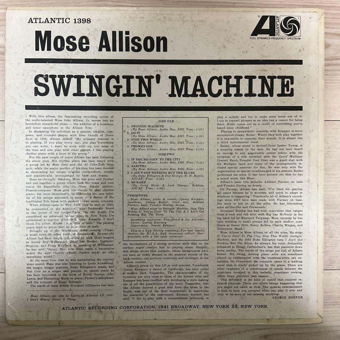 モーズアリソンSWINGIN' MACHINE USオリジナル盤レコード
