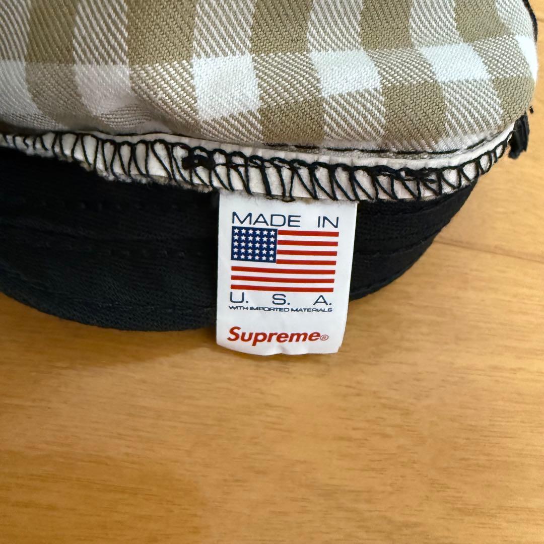 ほぼ未使用 Supreme Gingham Camp Cap タン 23ss