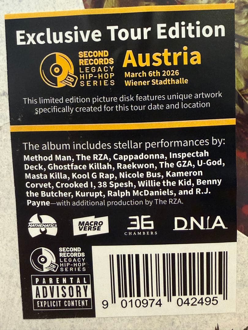 Wu-Tang Clan 限定ツアー盤 Austria 300枚 LP