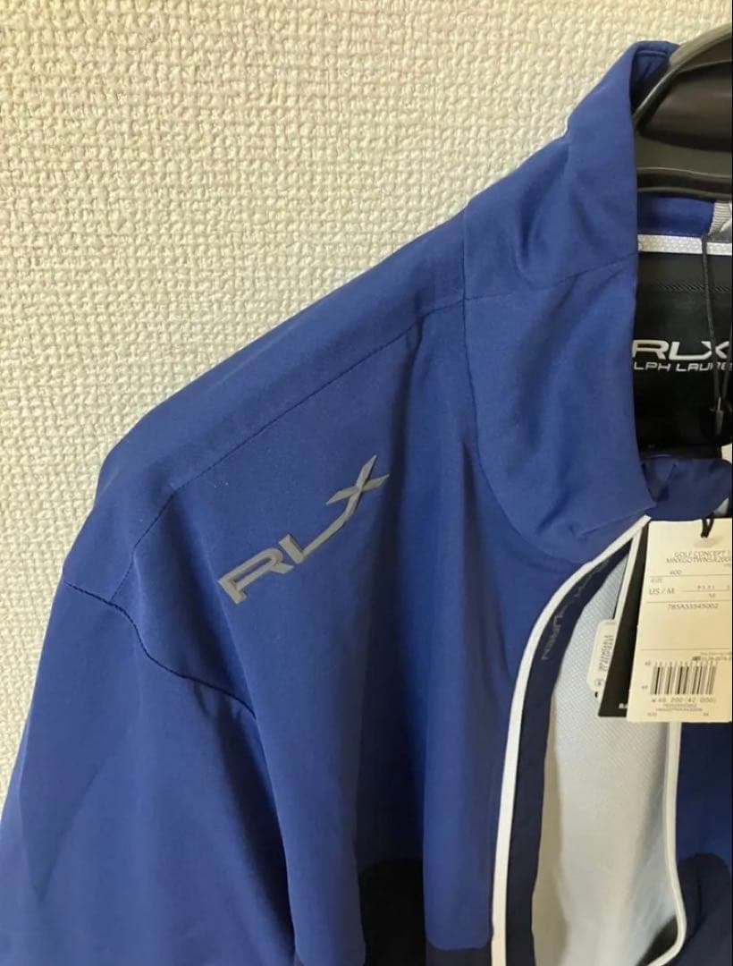 RLX コンバーチブル インターロック ジャケット L カラーブロック 上着 青