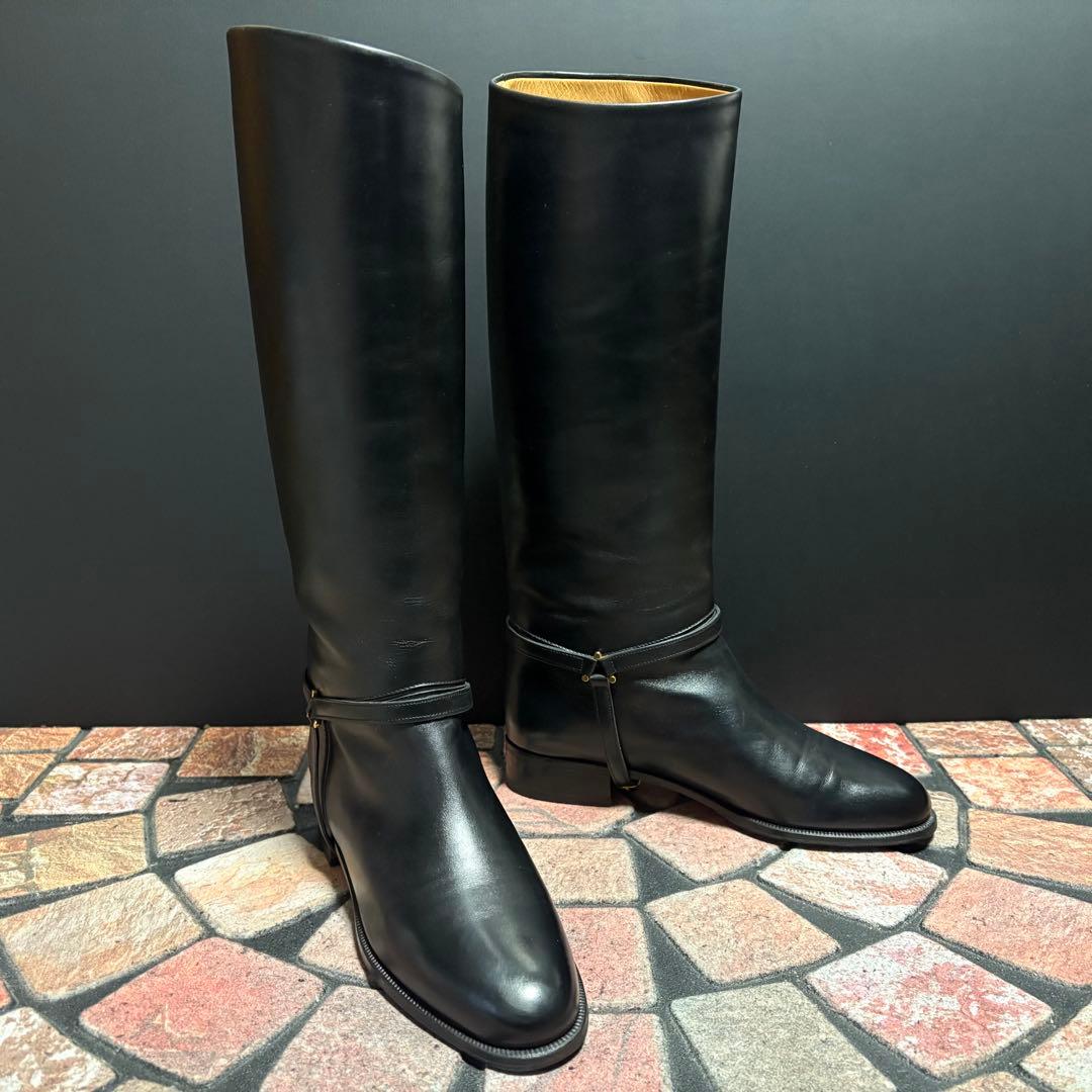【名作】タニノクリスチー ジョッキブーツ　23cm ロングブーツ　本革　黒