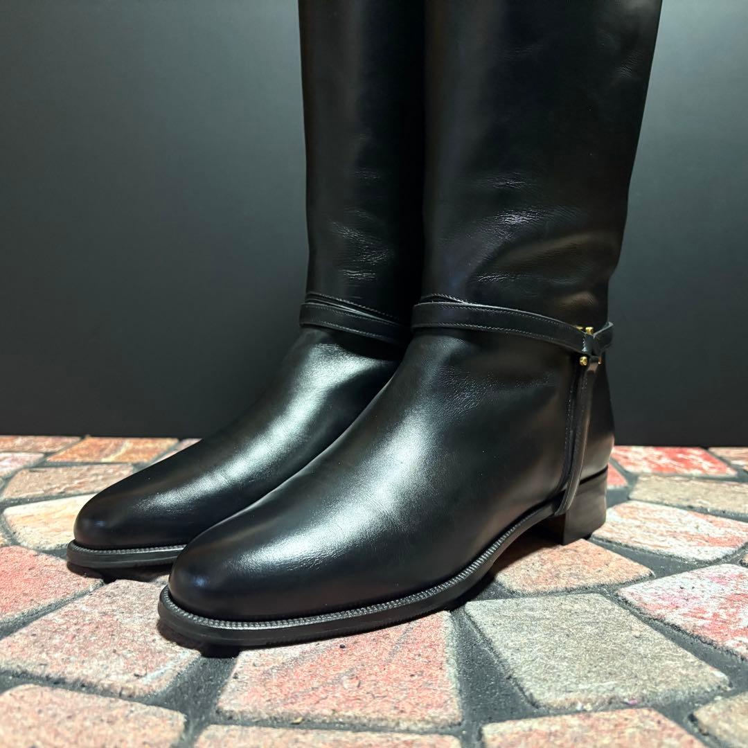 【名作】タニノクリスチー ジョッキブーツ　23cm ロングブーツ　本革　黒