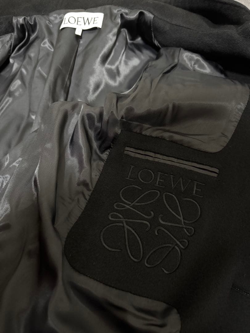 LOEWE ロエベ メンズ コート アウター フード付きブラック 54 XL
