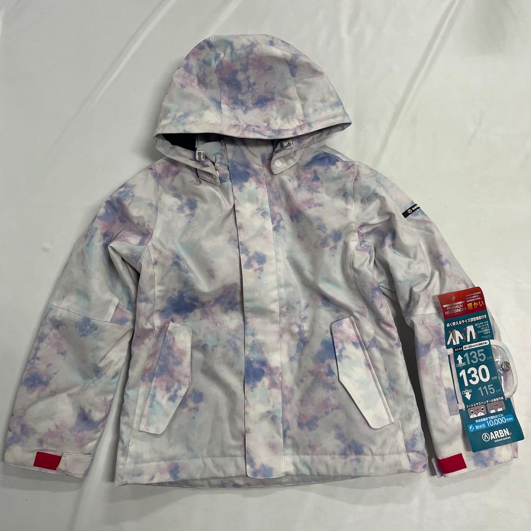 ARBN白×ピンク スキーウェア上下セット 130cm AB33WW1406J②