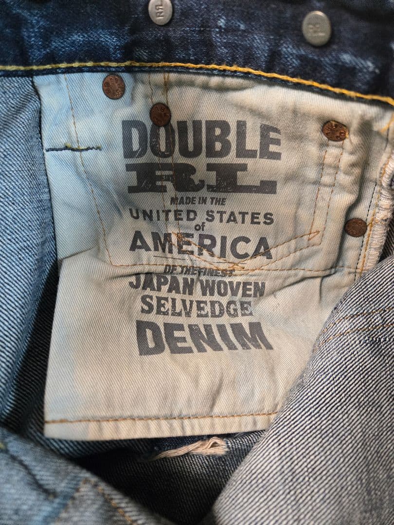 RRL ローライズ ヴィンテージ加工 ストレート デニム パンツ 赤耳 スキニー