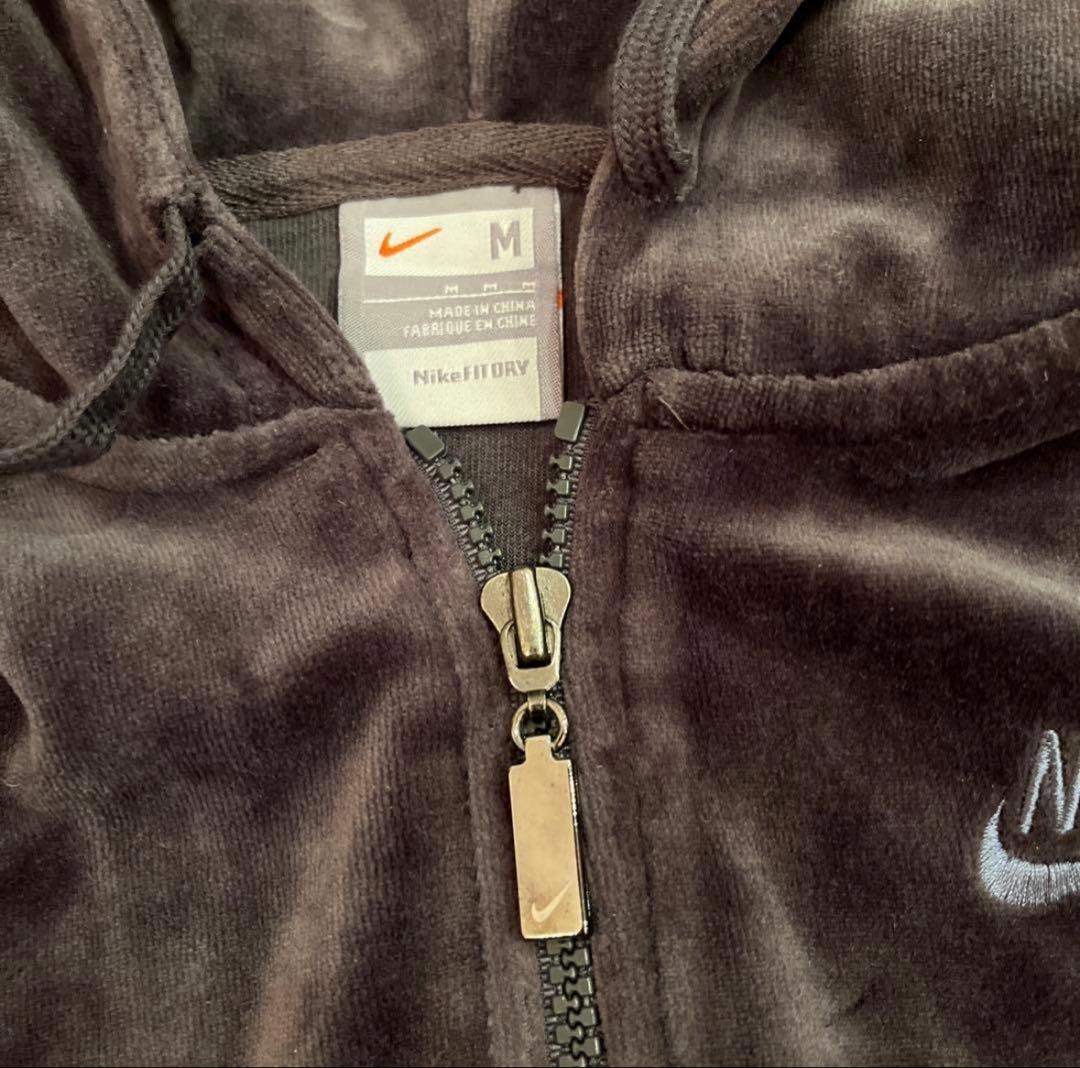 NIKE ナイキ ベロア セットアップ パーカー パンツ　上下　ブラウン　M
