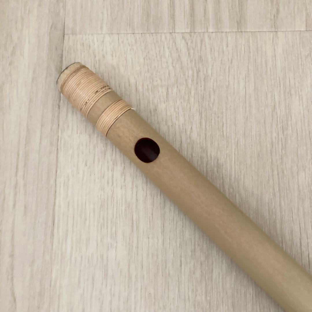 【極美品】高級篠笛「蜻蛉」唄用 八本調子 白竹 天地巻 藍山作