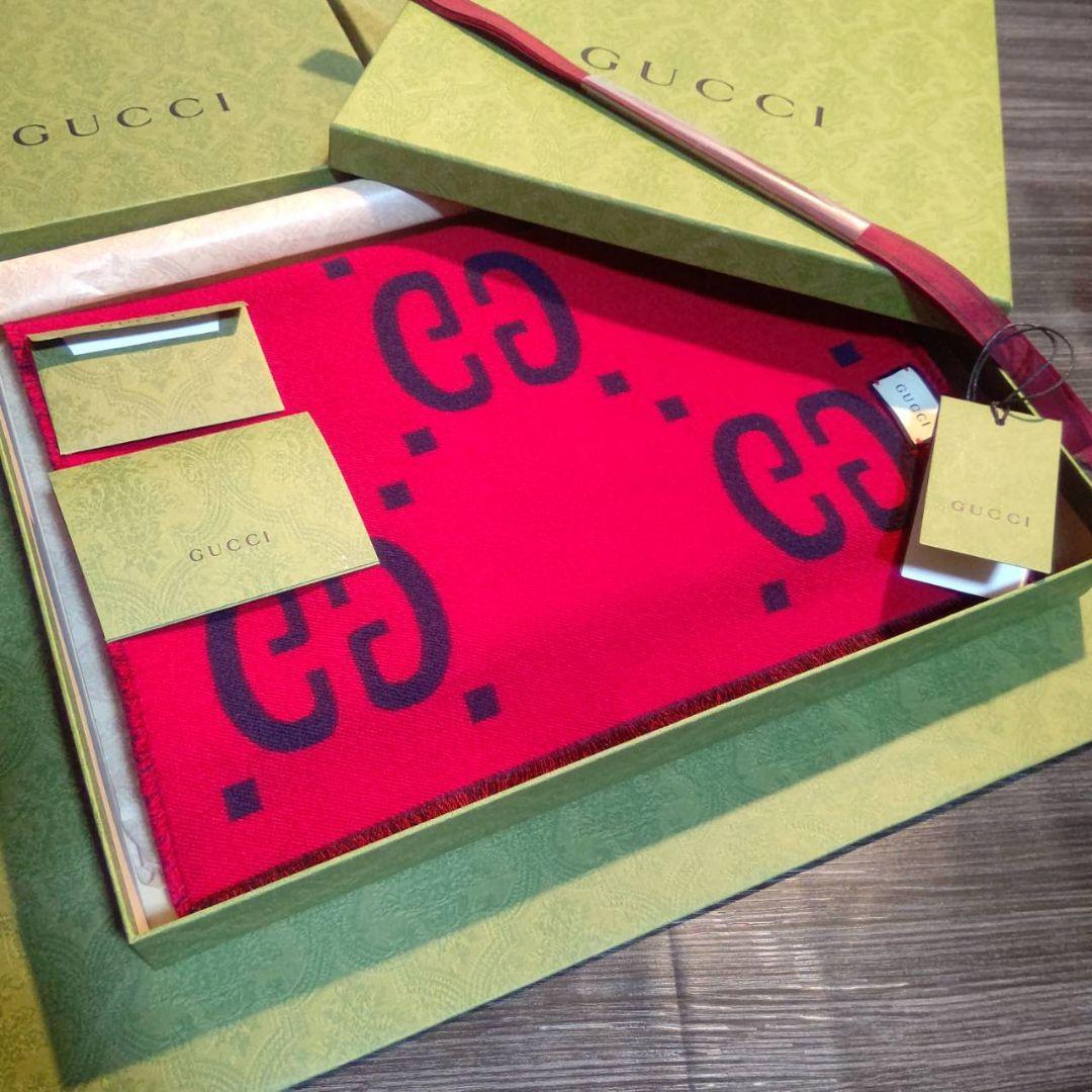 ❤新品箱袋付き最高級ウール❤定価８万❤GUCCI マフラー ストール スカーフ❤