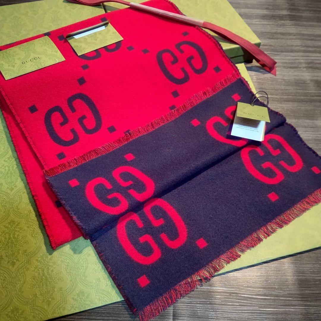 ❤新品箱袋付き最高級ウール❤定価８万❤GUCCI マフラー ストール スカーフ❤