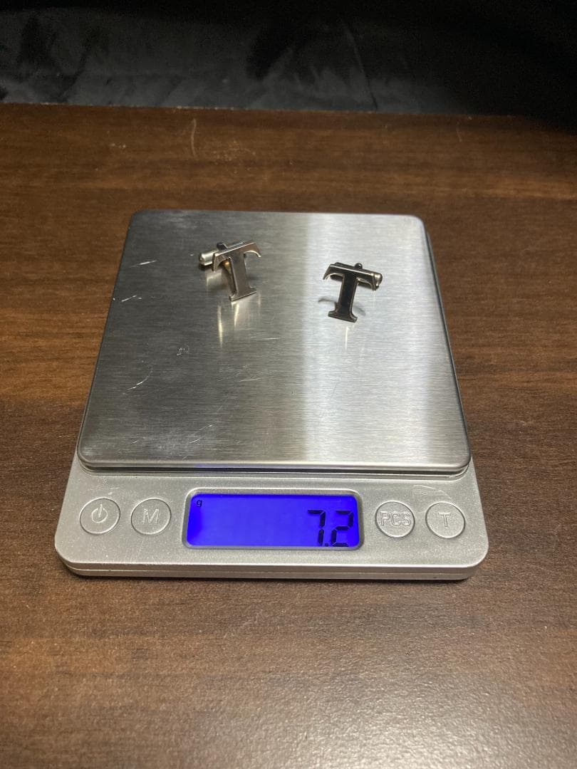美品 ティファニー Tロゴ カフス シルバー 925
