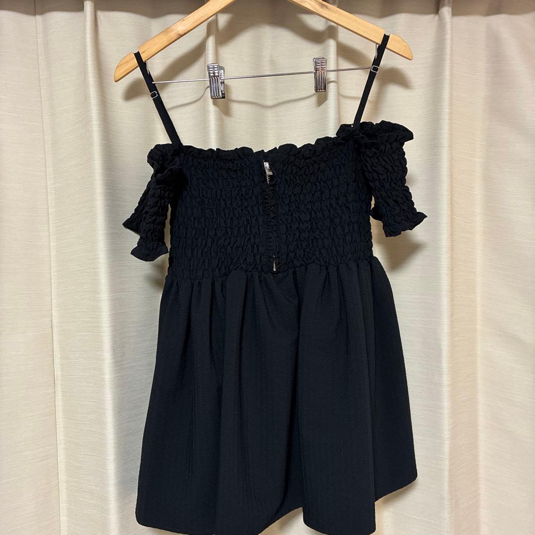 styling/ オフショルダー ブラック キャミソール